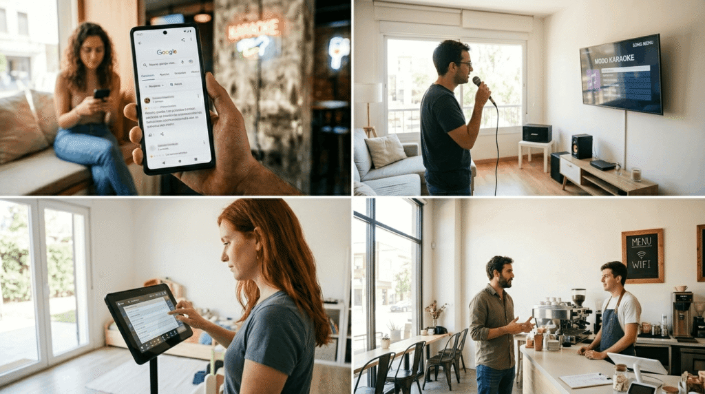 Señales de advertencia al leer reseñas de máquinas de karaoke.